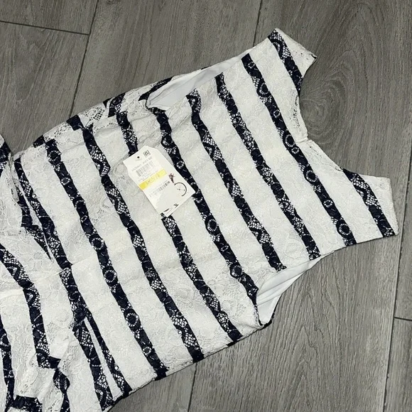 9. NWT Maison Jules lace blue and white dress medium - Picture 6 of 7